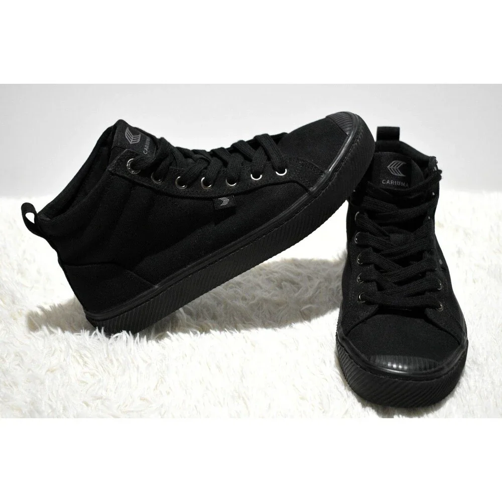 Cariuma OCA Women’s Size 8 High Shoes Trainers Athletic All Black Canvas Sneaker